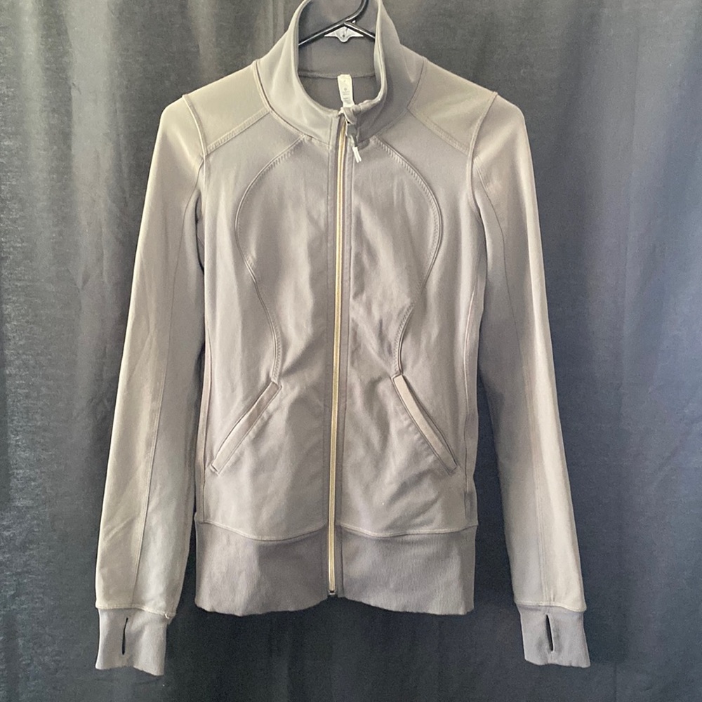 lululemon athletica Light Gray Zip-Up Hoodie